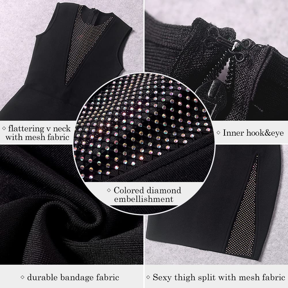 Sexy Mini Bandage Bodycon Dress for Women - Tight Cocktail Party Club Dress - Perfect for Night Out, Date Night & Special Occasions
