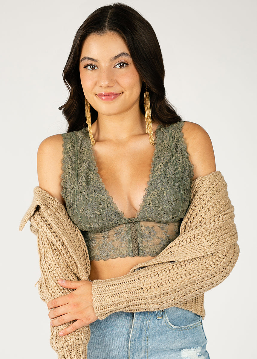 Sylvan Bralette in Olive - Comfortable Wireless Bralette for Women | Perfect for Yoga, Lounge & Everyday Wear