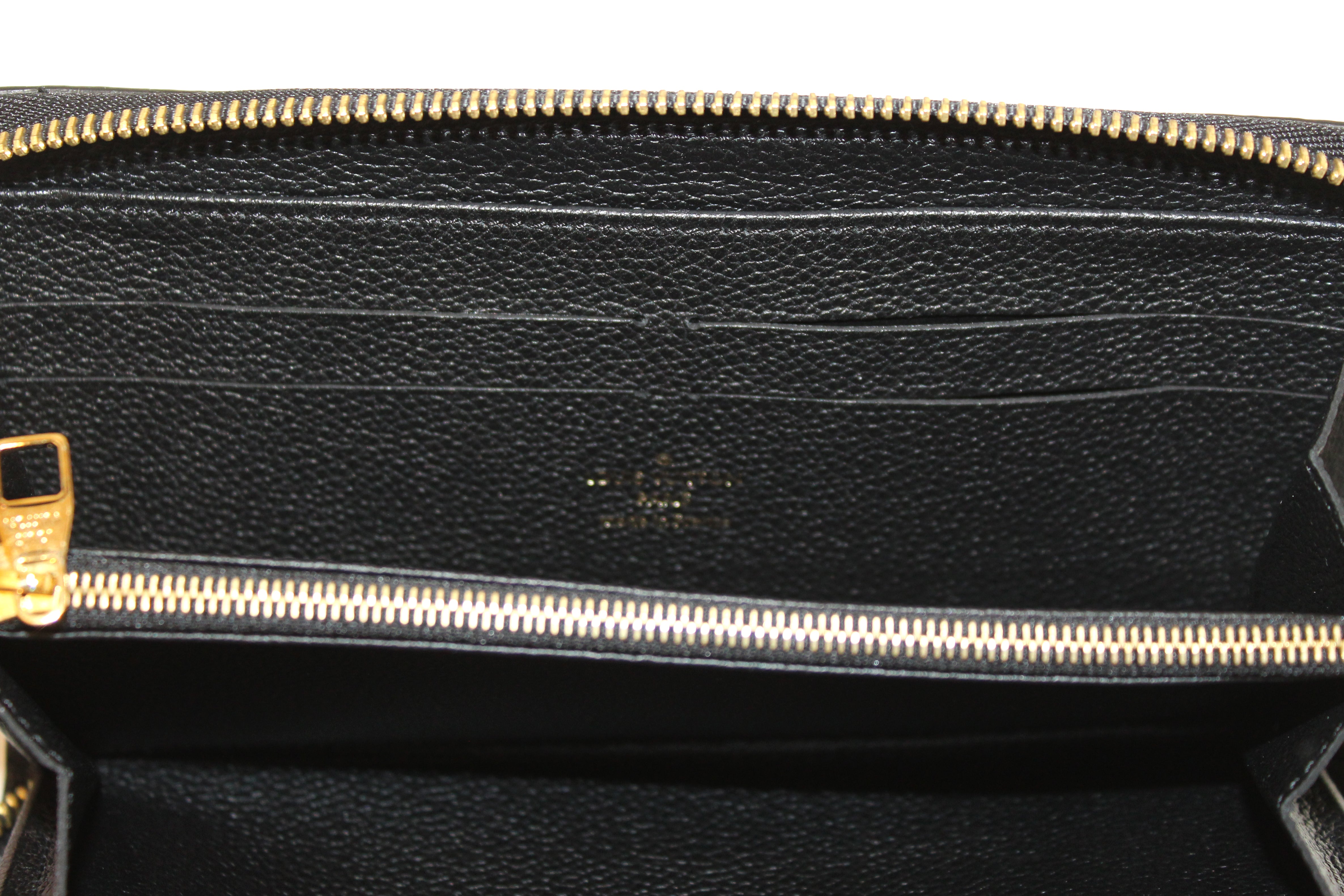 Authentic Louis Vuitton Black Monogram Empreinte Leather Zippy Wallet for Women - Luxury Designer Compact Zip Around Wallet - Perfect for Everyday Use, Travel & Gift Giving