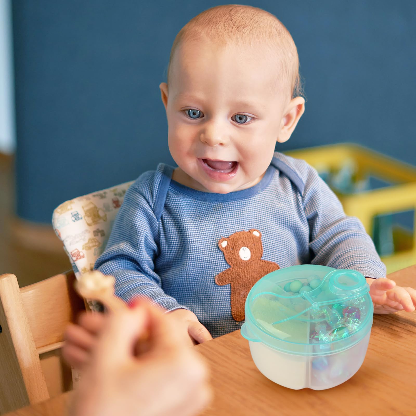 Accmor 3-Compartment Baby Formula Dispenser - Portable Non-Spill Powder Container with Rotating Lid for Infant Travel - Perfect for On-the-Go Feeding, Snack Storage & Diaper Bag Organization