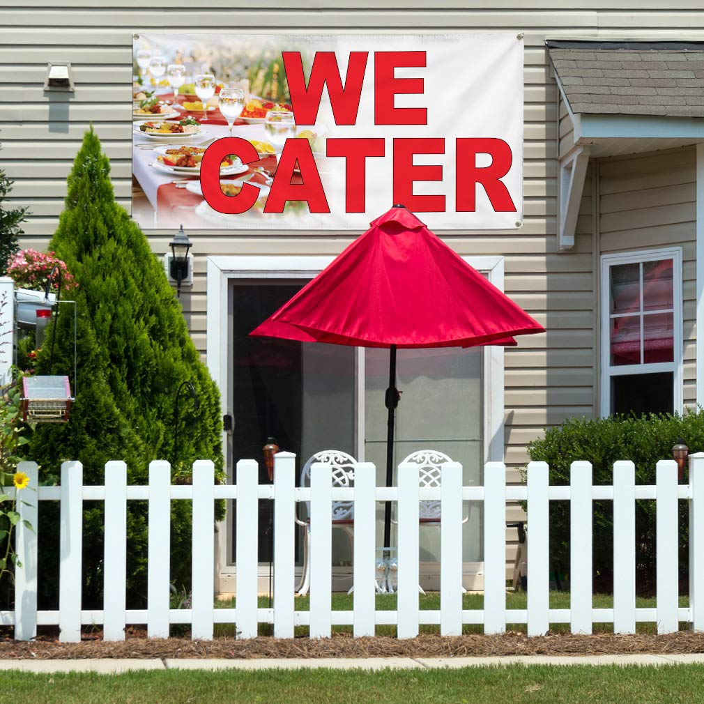 Durable Vinyl Banner - Multiple Sizes (60x144 Inches) for Restaurants, Food Trucks & Outdoor Events - Weatherproof with 10 Grommets - Perfect for Business Signs, Yard Sales & Industrial Use