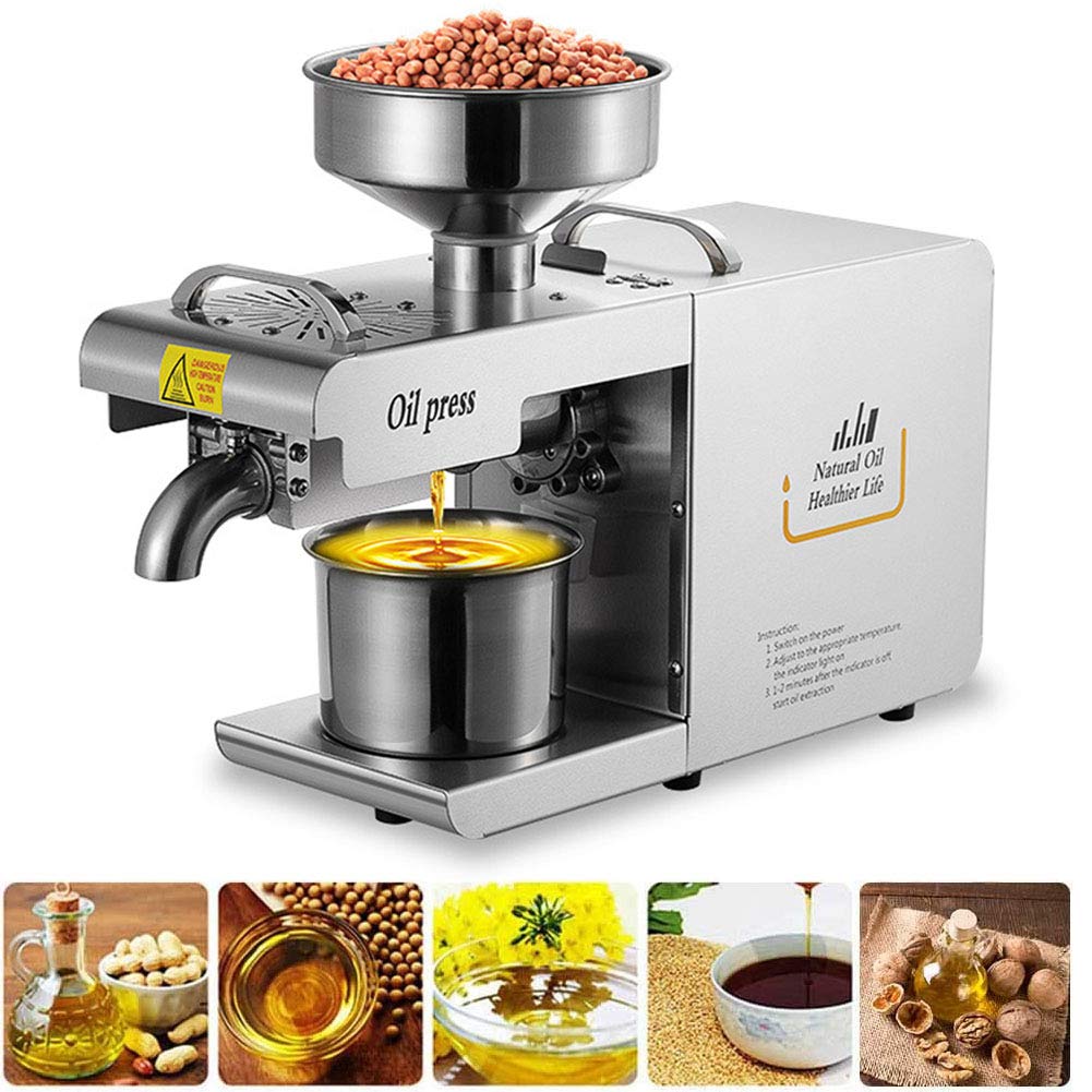 635W Commercial Oil Press Machine - Hot & Cold Oil Extractor with 0°F-572°F Auto Thermostat for Coconut, Olive, Flaxseed, Peanut - Perfect for Home & Commercial Oil Production, DIY Essential Oils, and Healthy Cooking