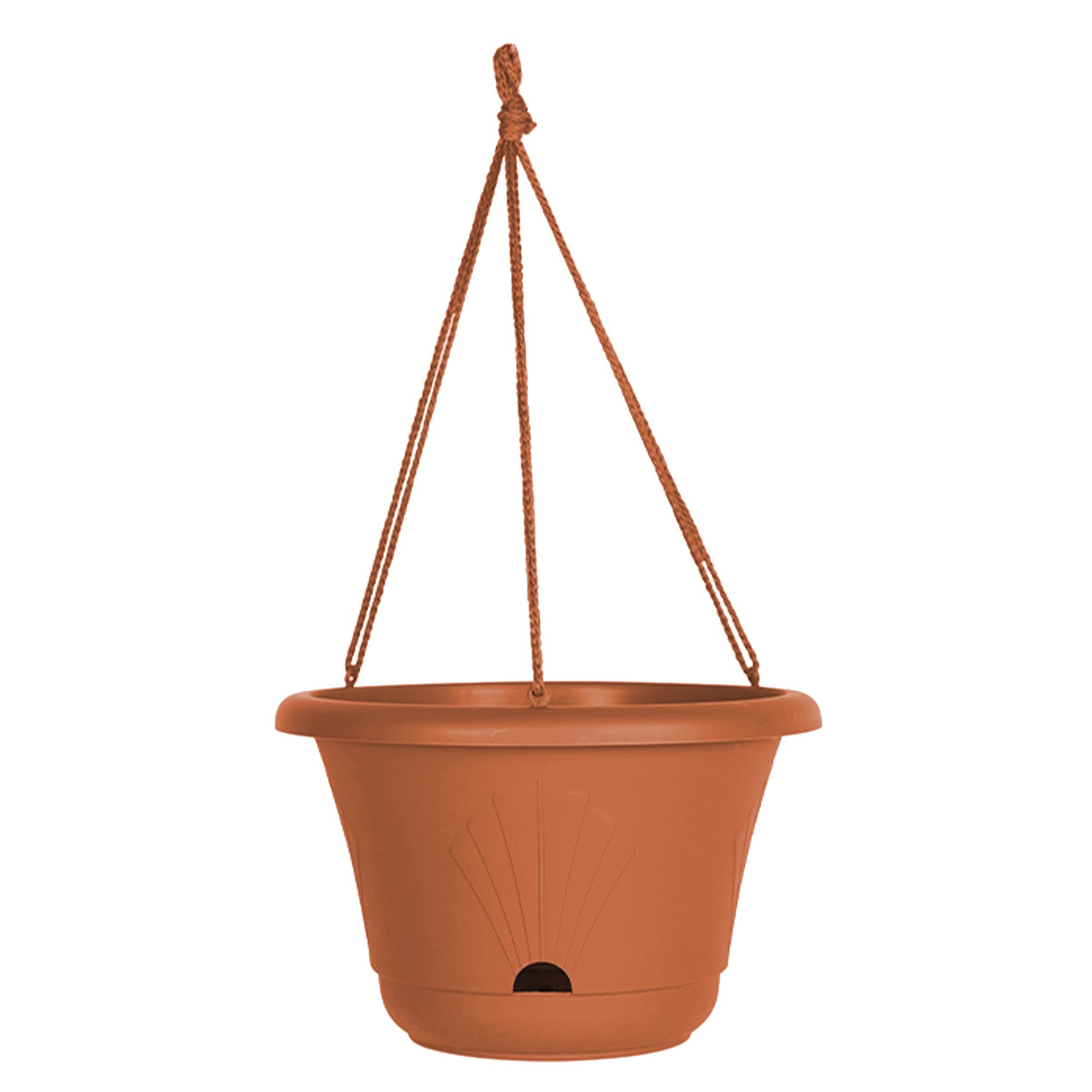 Bloem Living LHB1346 Lucca Self-Watering Hanging Basket Planter - 13 Inch Terra Cotta Flower Pot for Outdoor & Indoor Plants (Pack of 1010) - Perfect for Patio, Garden, Balcony Decor and Home Greenery
