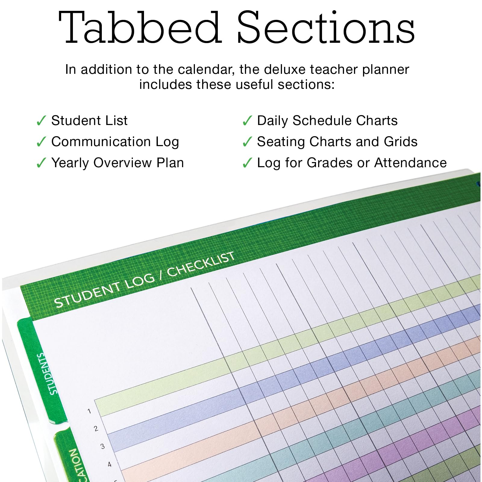 2024-2025 Teacher Planner - 8.5x11 Dated Academic Calendar with Weekly/Monthly Organizer, 7 Period Lesson Plan, Pocket Folder & Stickers - Watercolor Design for Classroom Organization & Teacher Gifts