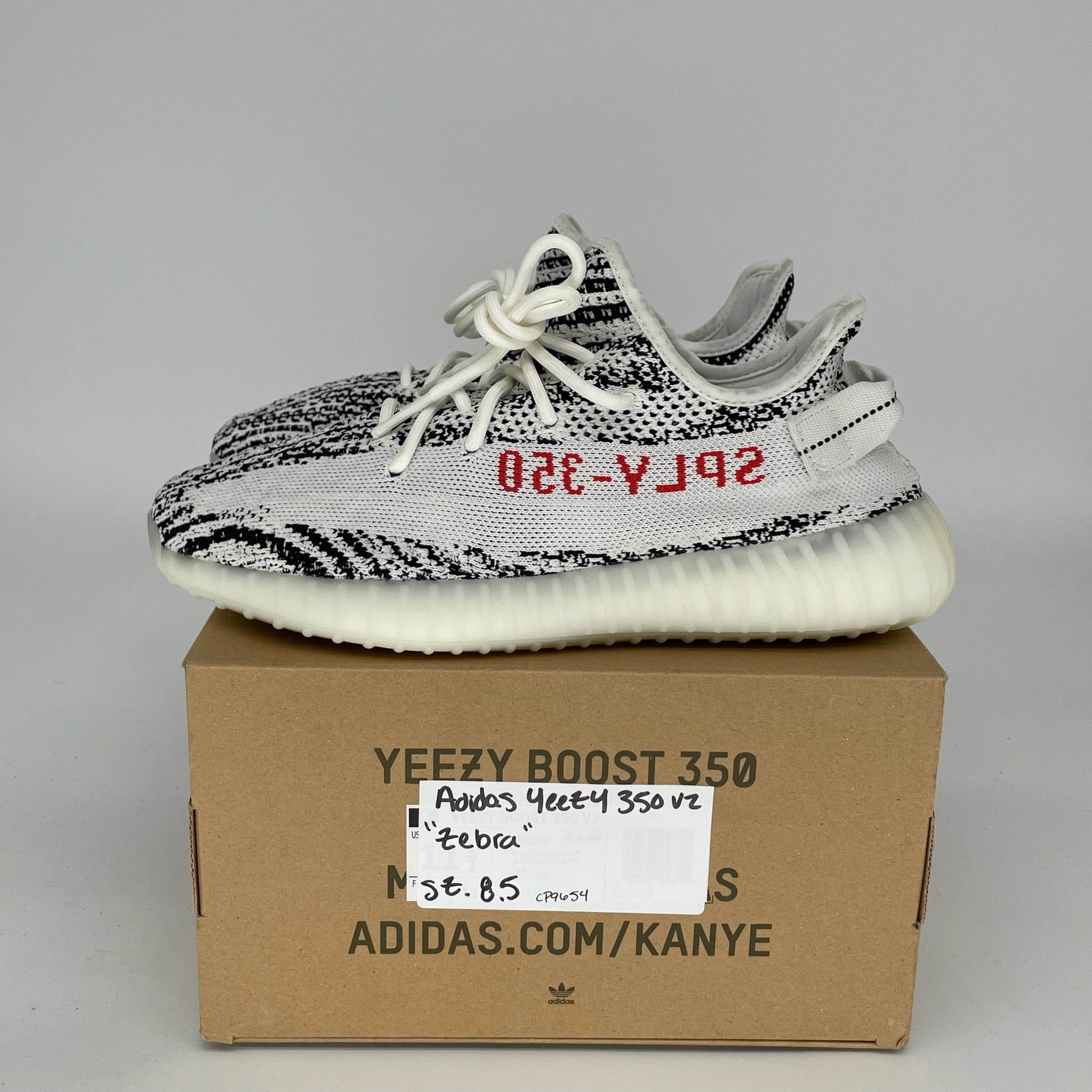 Adidas Yeezy Boost 350 V2 Zebra - Men's Running Shoes Size 8.5 (CP9654) | Comfortable Sneakers for Casual Wear, Gym & Street Fashion