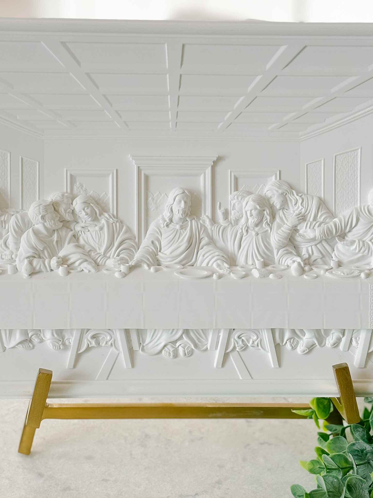 The Last Supper Wall Plaque - White Religious Home Decor for Christian Gifts & Church Interiors