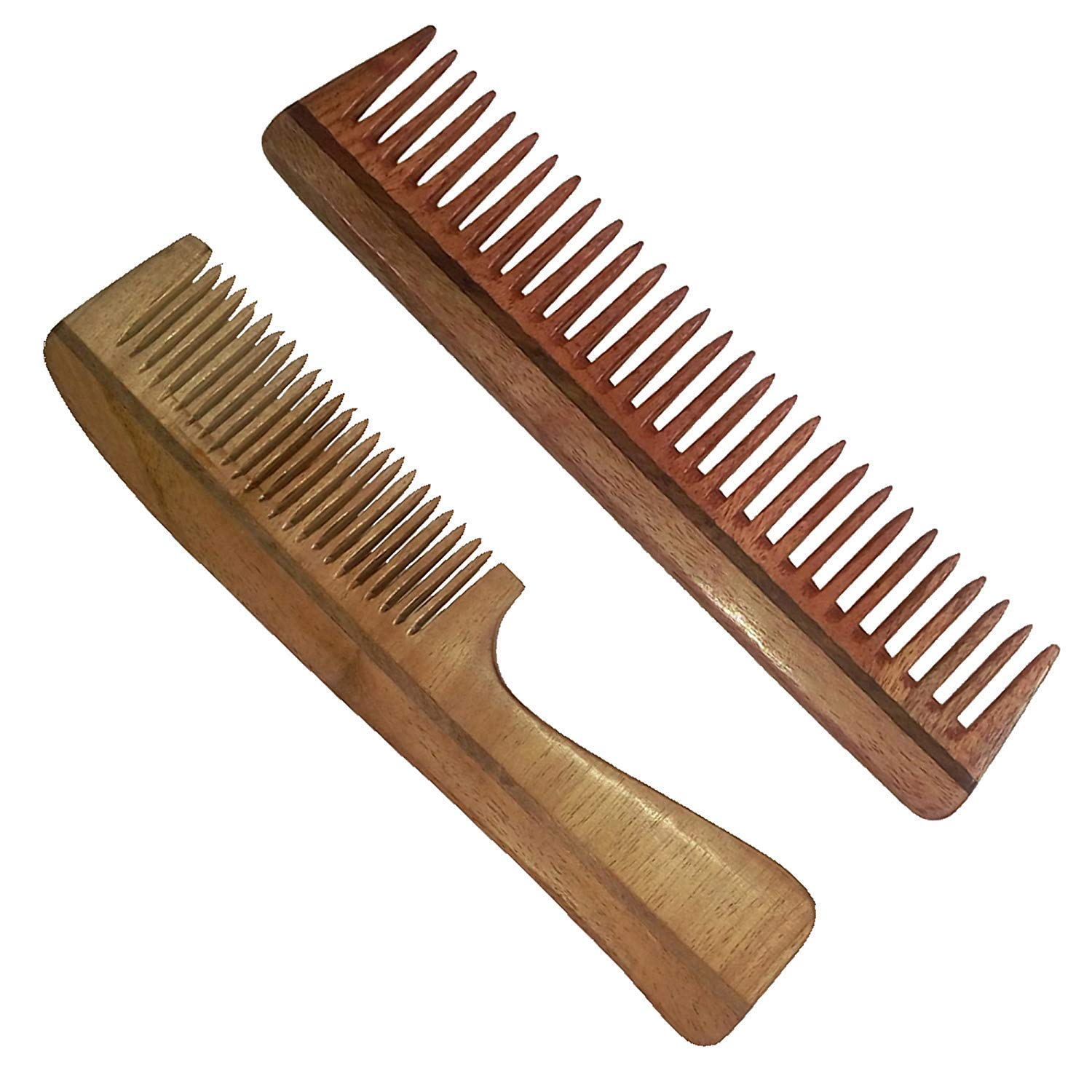Premium Neem Wood Handmade Comb Set by Maven & Bloom – Natural Hair Care for Smooth & Tangle-Free Hair | Perfect for Daily Styling, Travel & Ayurvedic Hair Care Routines