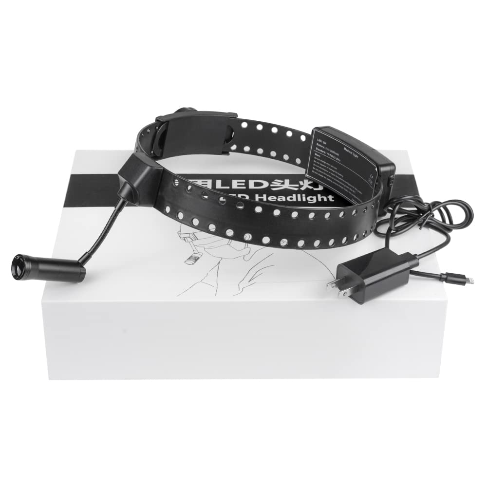 XUX 5W Ultra Bright LED Headlamp with Adjustable Headband - Includes 2 Rechargeable Batteries - Perfect for Camping, Hiking, Running & Night Work