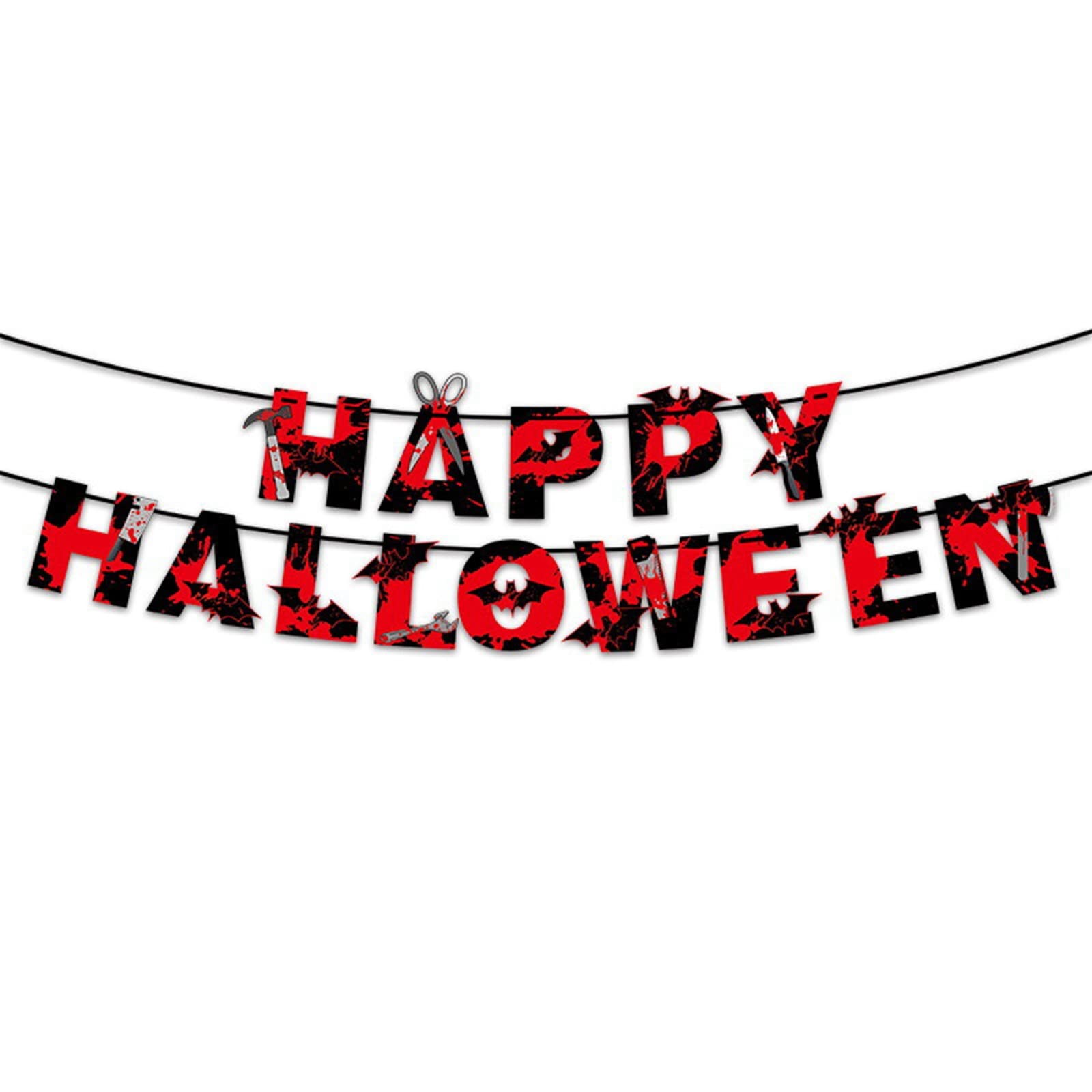 Happy Halloween Banners & Horror Party Decorations - Spooky Halloween Party Banner with Telescoping Flag Pole & Solar Light - Perfect for Outdoor Yard Decor, Haunted House Parties & Trick-or-Treat Displays