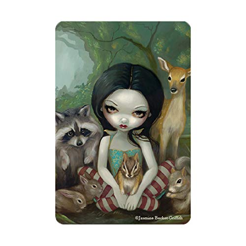 Arcane Vault - Jasmine Becket-Griffith Gothic Fairy Tale Snow White & Animal Friends Wooden Fridge Magnet - UV-Coated Collectible Art Magnet for Home Decor, Kitchen & Office (1237-LM) - Perfect for Disney Fans, Fairy Tale Lovers & Gothic Art Collectors