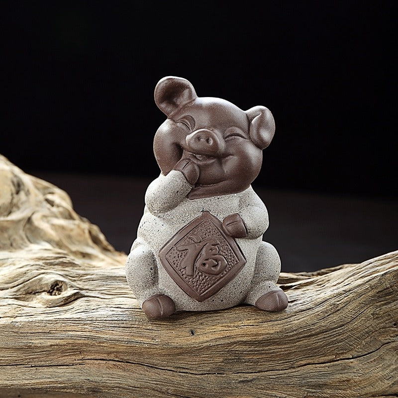 Adorable Pig-Shaped Tea Pet - Ceramic Tea Companion for Gongfu Tea Ceremony | Perfect Gift for Tea Lovers & Feng Shui Decor