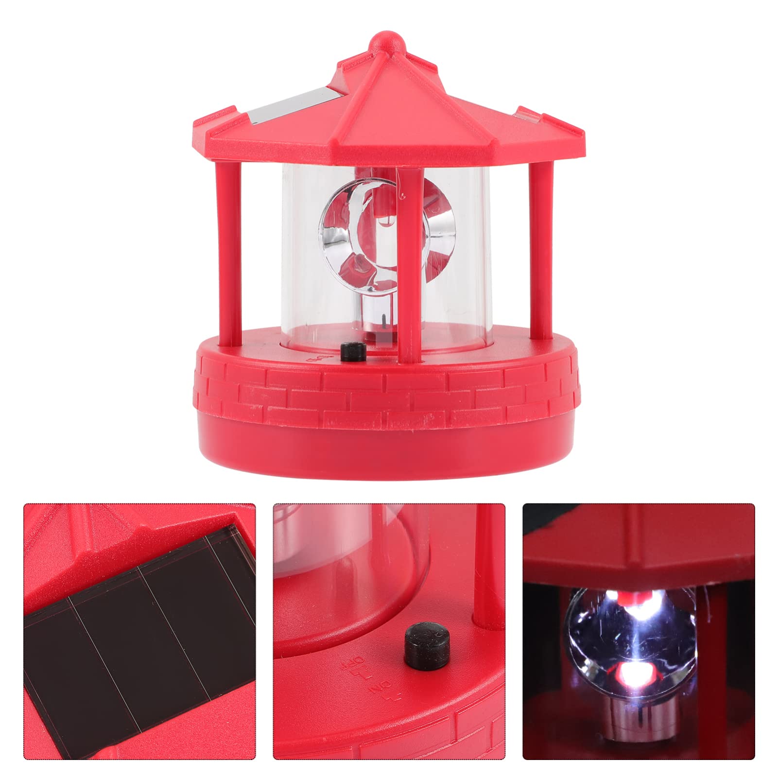 OSALADI 360 Degree Rotating Solar Powered Lighthouse Garden Lights - Waterproof Outdoor LED Solar Lantern Decor for Patio, Yard, Pathway & Landscape Lighting