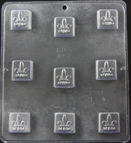 Premium Fleur de Lis Square Chocolate Candy Mold - Professional Baking Tool for Homemade Chocolates, Candies & Desserts - Perfect for Valentine's Day, Christmas Gifts & Party Favors