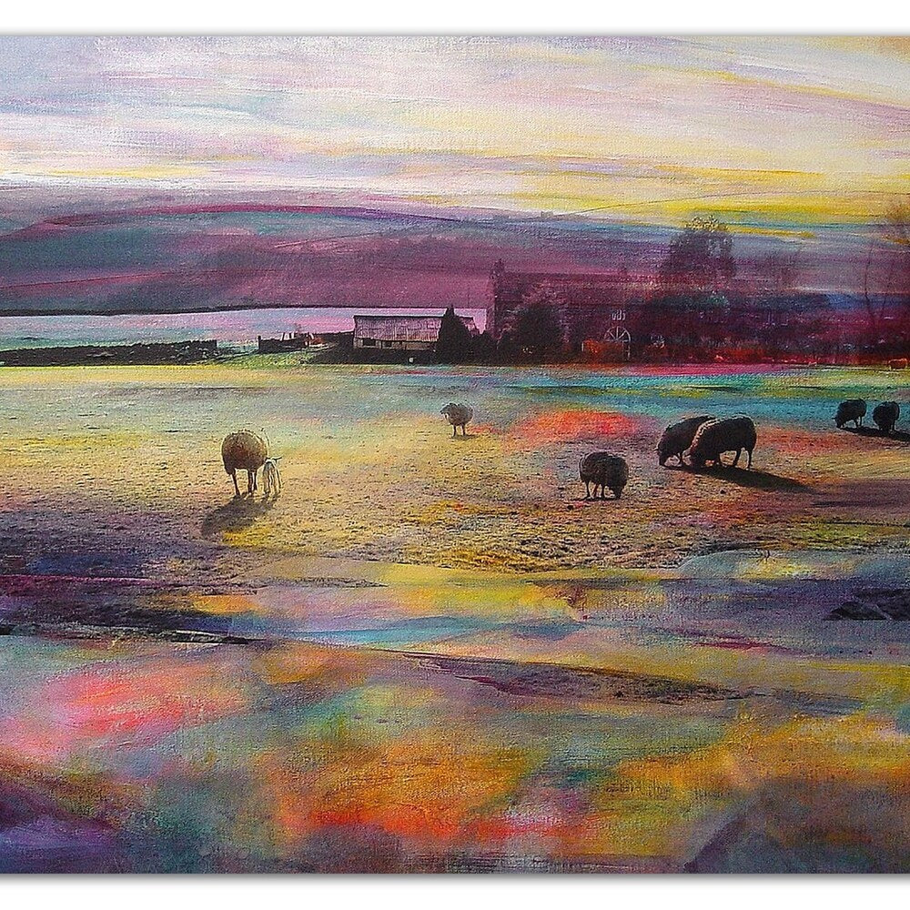 Balmy Summers Evening by Kate Boyce - Premium Canvas Wall Art Print - Ready to Hang - Perfect for Living Room, Bedroom & Office Decor