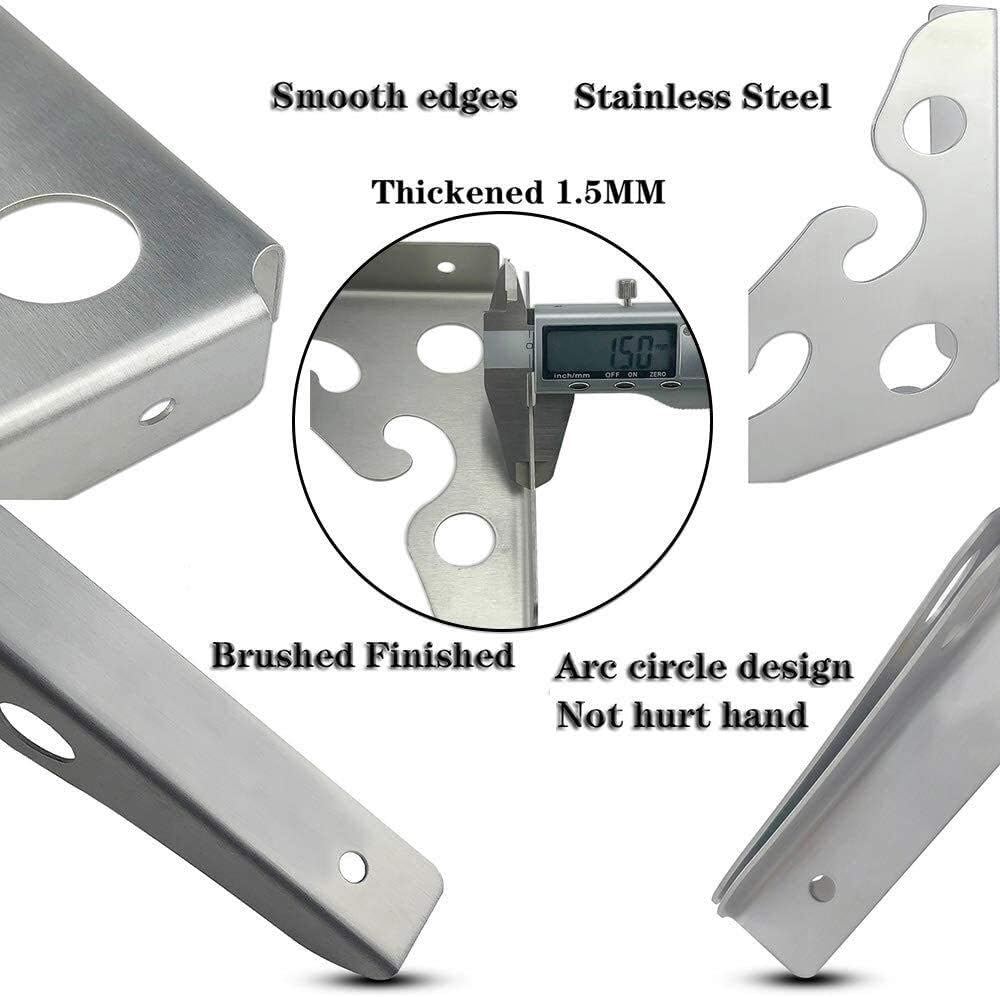 Heavy Duty Stainless Steel Shelf Brackets 8 Inch (20cm) - 1 Pair Floating Shelf Supports, Wall Mounted Right Angle Brackets for Home, Office, and Kitchen Storage Organization