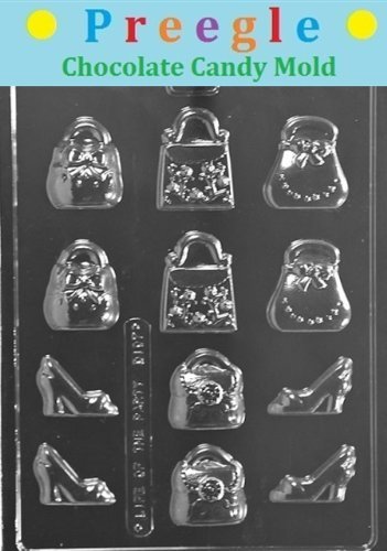 D107 Chocolate Candy Mold for Purses & Shoes - DIY Candy Making Kit with Step-by-Step Molding Instructions | Perfect for Birthday Parties, Baby Showers & Holiday Treats