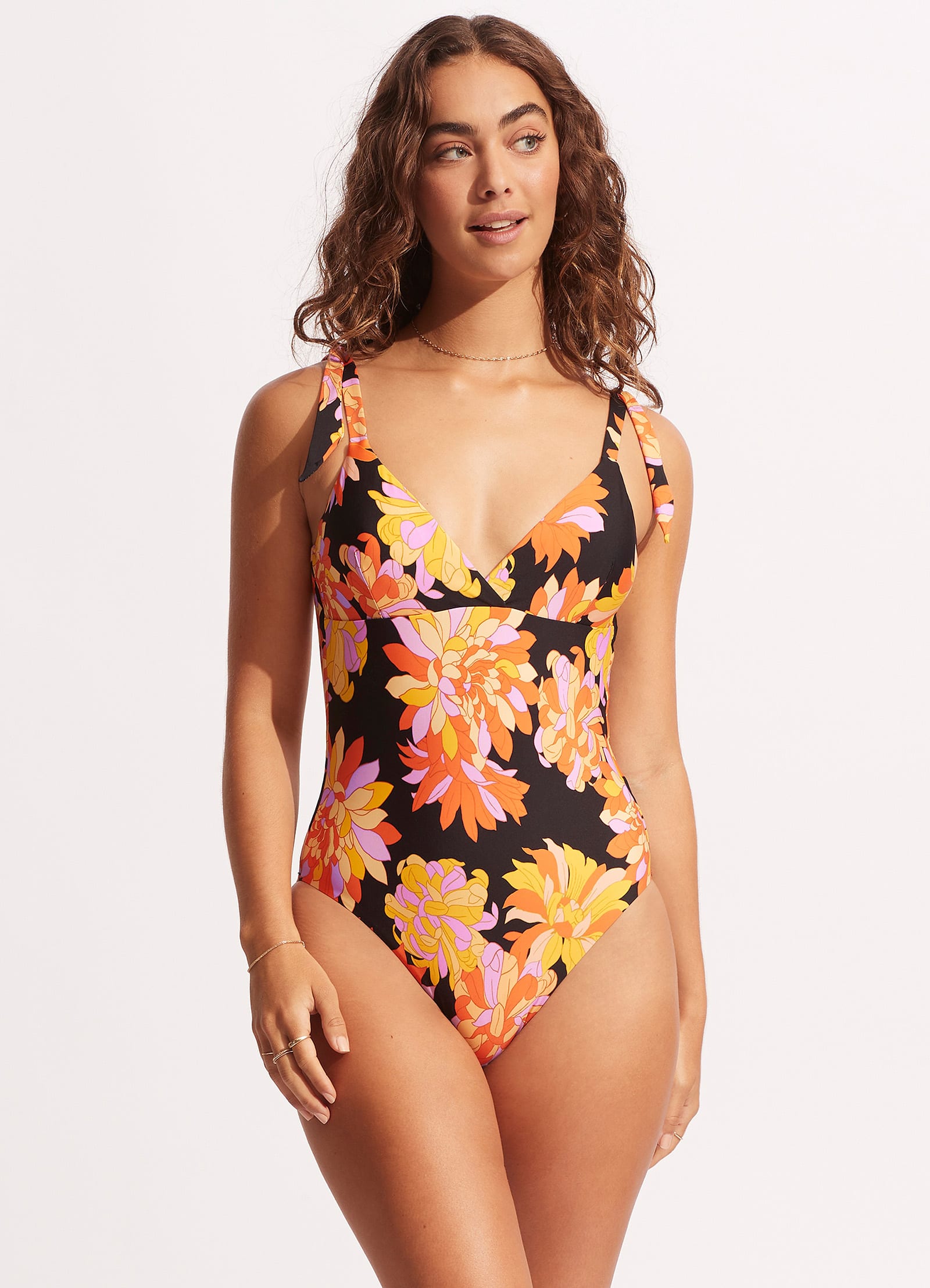 Palm Springs Wrap Front One Piece Swimsuit - Black | Stylish One Shoulder Bathing Suit for Women | Perfect for Beach Vacations, Pool Parties & Summer Getaways