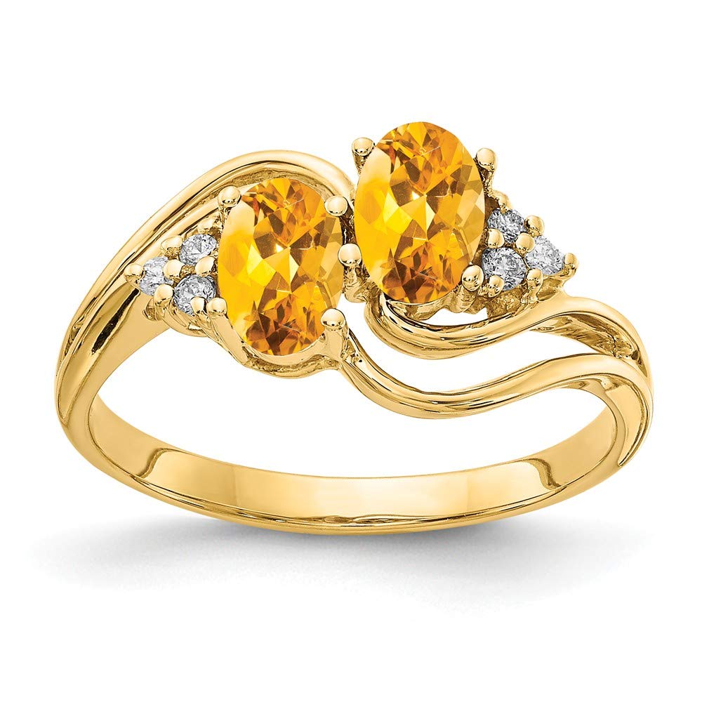 14K Yellow Gold Citrine Diamond Ring for Engagement & Gifting