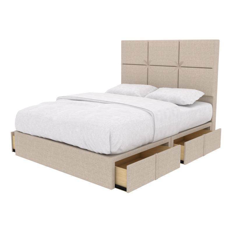 Jarvis Fabric Drawer Bed Frame with Storage - Pet Friendly & Durable Bed Base - Perfect for Small Spaces, Dorms & Guest Rooms