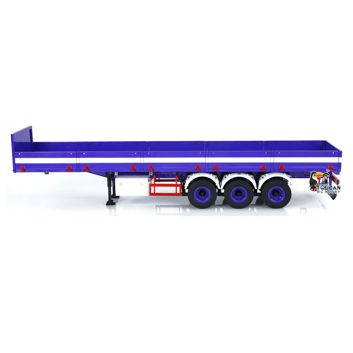 1/14 Scale 3 Axle Metal Semi Trailer for RC Tractor Trucks - DIY Assembled Model with Hydraulic Dump Function (Perfect for RC Construction Play, Truck Shows & Collector Displays)
