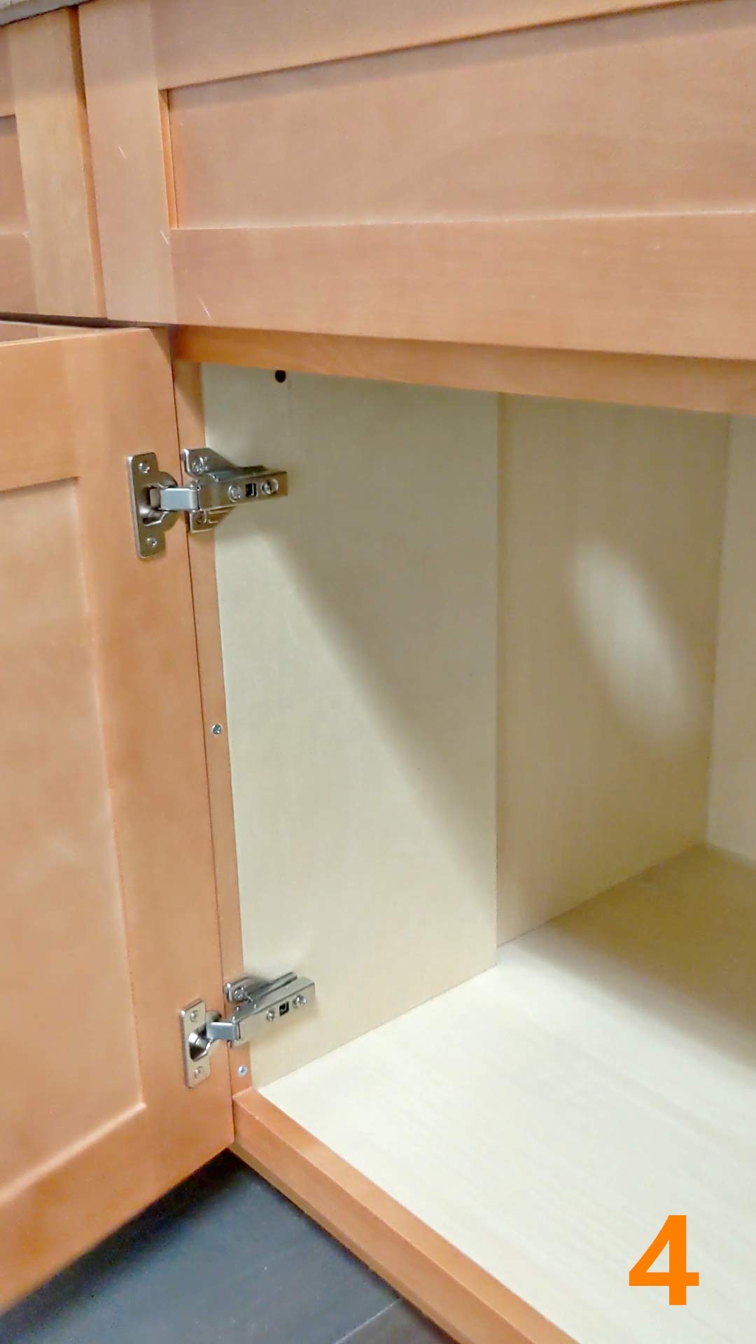 2-Piece Soft Close Clip-On Hinges 105° Self-Closing for Frameless Cabinets - Full Overlay with Mounting Plates & Premium Screws (1 Pair) - Durable Kitchen Cabinet Hardware for Seamless Cabinet Doors