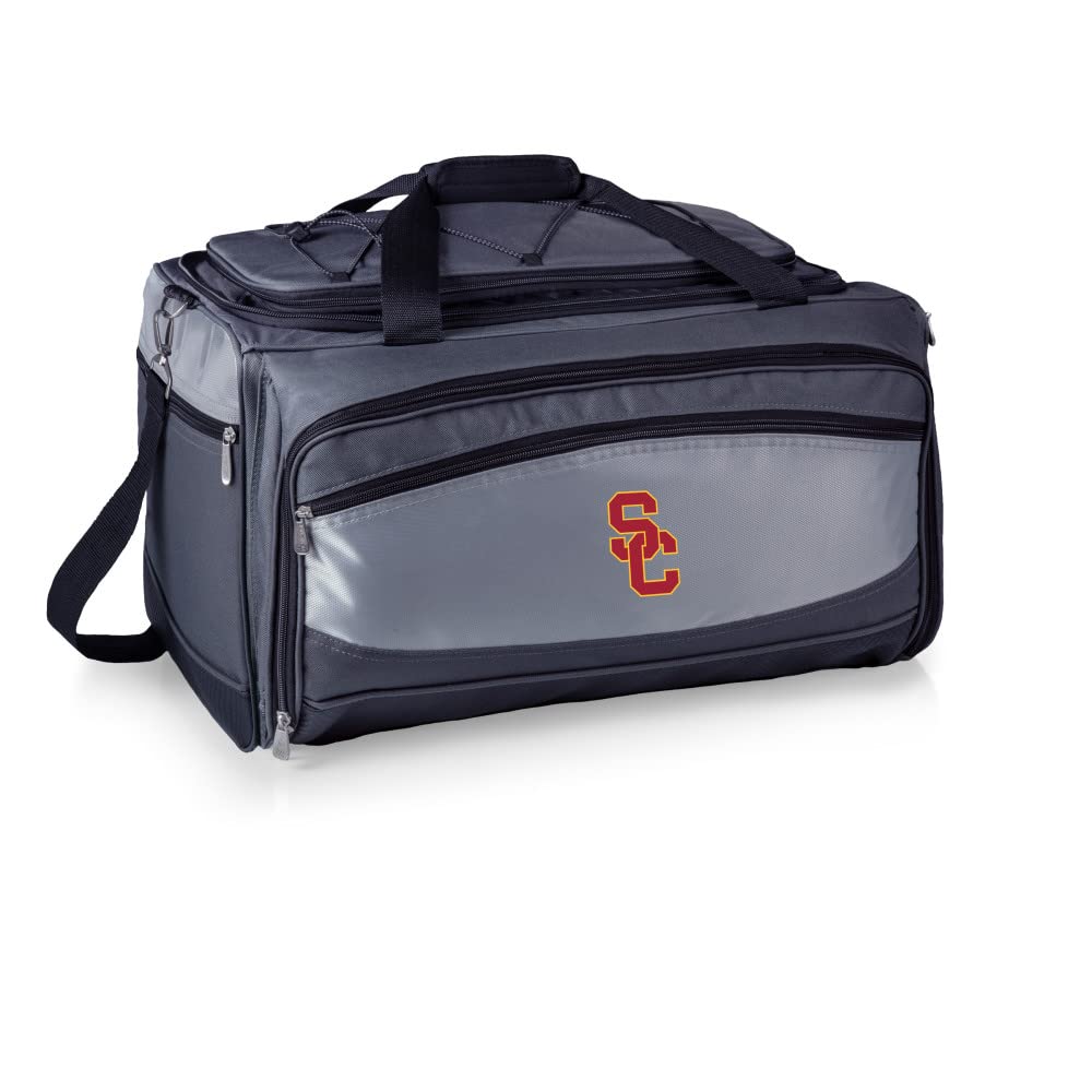 PICNIC TIME NCAA Unisex-Adult Portable Charcoal Grill & Cooler Tote - Buccaneer Team Design for Tailgating, Camping & Beach BBQs