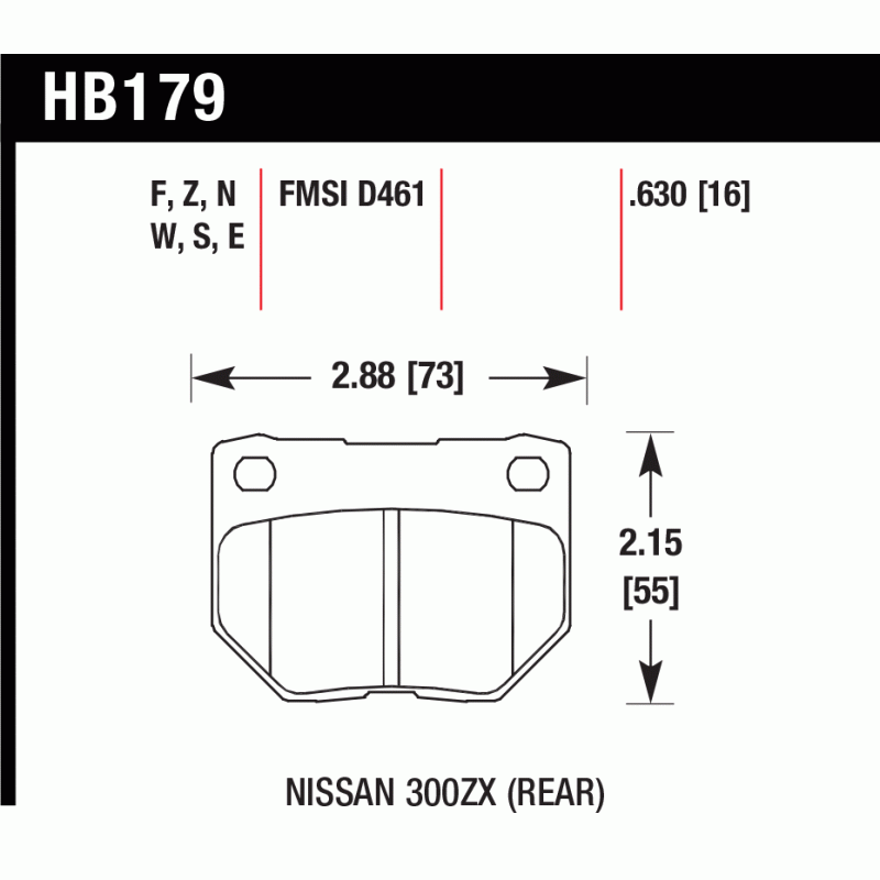 Winmax WMP221 W6.5 Rear Brake Pads for Nissan 300Z - Factory 2 Pot Caliper Replacement - Perfect for Street Performance & Track Racing