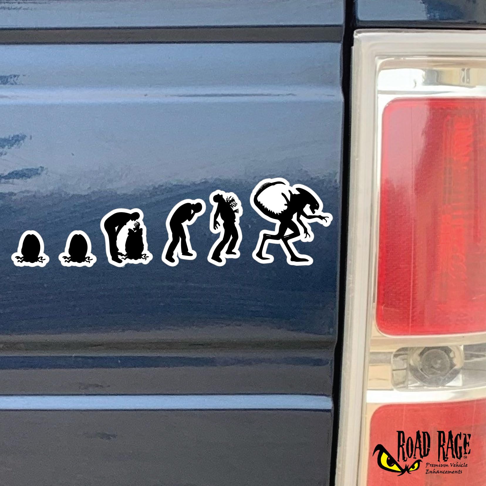 Premium Alien Evolution Vinyl Decals for Cars, Trucks, Computers & Walls - Permanent Bumper Stickers for Any Smooth Surface (Black, 1 Pack) - Perfect for Car Enthusiasts, Office Decor & Personalizing Devices