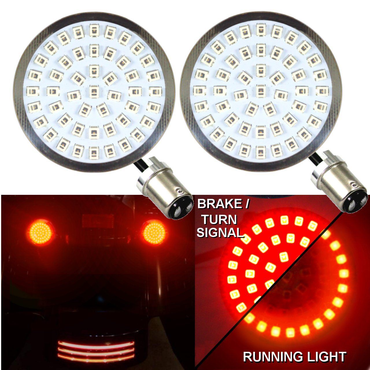 Eagle Lights LED Generation II Front & Halo Rear Turn Signal Kit for Harley Davidson Motorcycles - 1157 Base (Front & Rear) - Enhanced Visibility & Style for Night Riding & Custom Builds