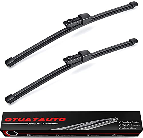 OTUAYAUTO Rear Windshield Wiper Blades Replacement for Volkswagen Golf 2010-2019, GTI 2010-2021, Atlas 2018-2021 - 2 Pack Back Wiper Blades for Improved Visibility in Rain & Snow