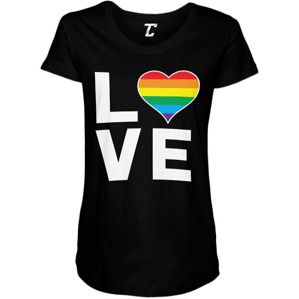 Rainbow Heart LGBTQ Pride Maternity T-Shirt - Side Ruched Design for Pregnancy Comfort | Perfect for Pride Parades, Maternity Photos & Everyday Wear