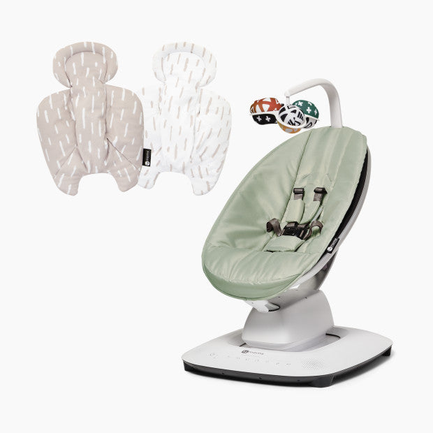 4moms MamaRoo Baby Swing with Newborn Insert - 5 Motion Settings, Bluetooth Enabled Infant Bouncer & Rocker for Soothing & Sleep - Perfect for Nursery, Living Room & Travel (Babylist Bundle)