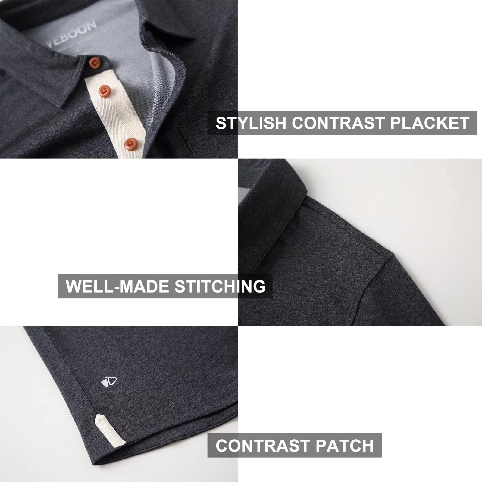Men's Casual Cotton Blend Polo Shirts - Long & Short Sleeve with Pocket | Solid Color Drop Cut Collar | Perfect for Office, Golf & Everyday Wear