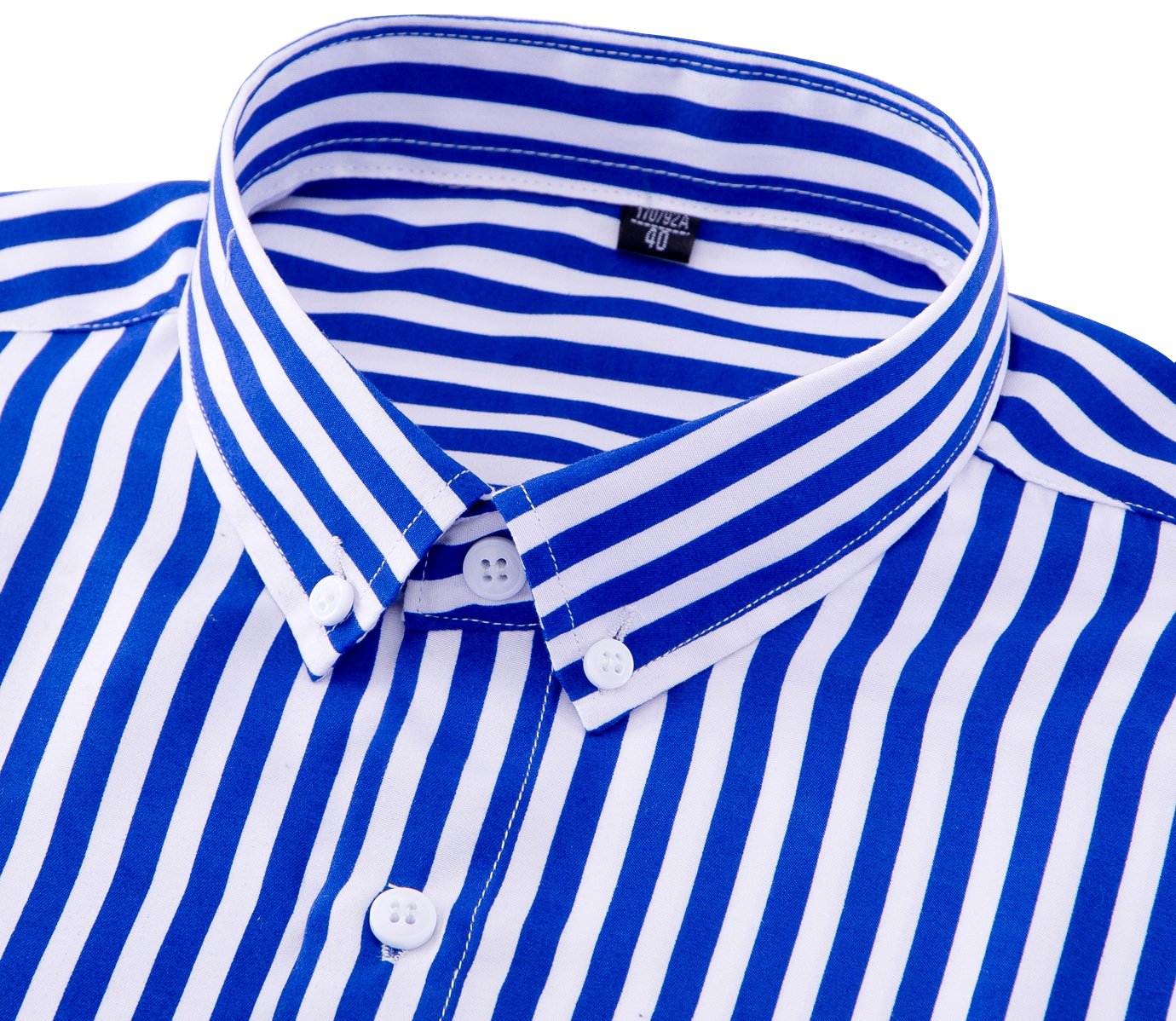 DOKKIA Women's Long Sleeve Vertical Striped Button Down Blouse - Professional Work Shirt & Casual Office Wear for Business Women