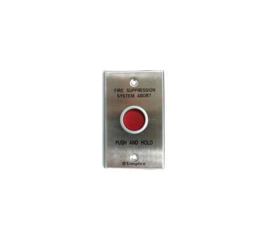 SIMPLEX 2080-9057 Red Surface Mount Push Button Abort Switch - Manual Operation Emergency Stop Button for Industrial Equipment & Machinery Safety Control