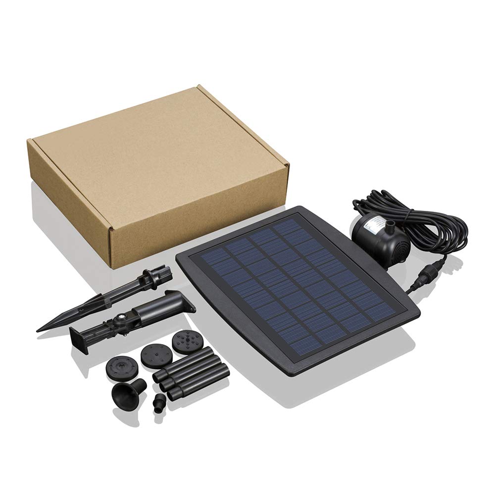 Eco-Friendly Solar Powered Water Pump for Garden Fountains, Ponds & Landscaping - 9V 2.5W Plug-in Solar Panel Fountain Pump - Perfect for Outdoor Decorative Water Features, Bird Baths & Pool Accents