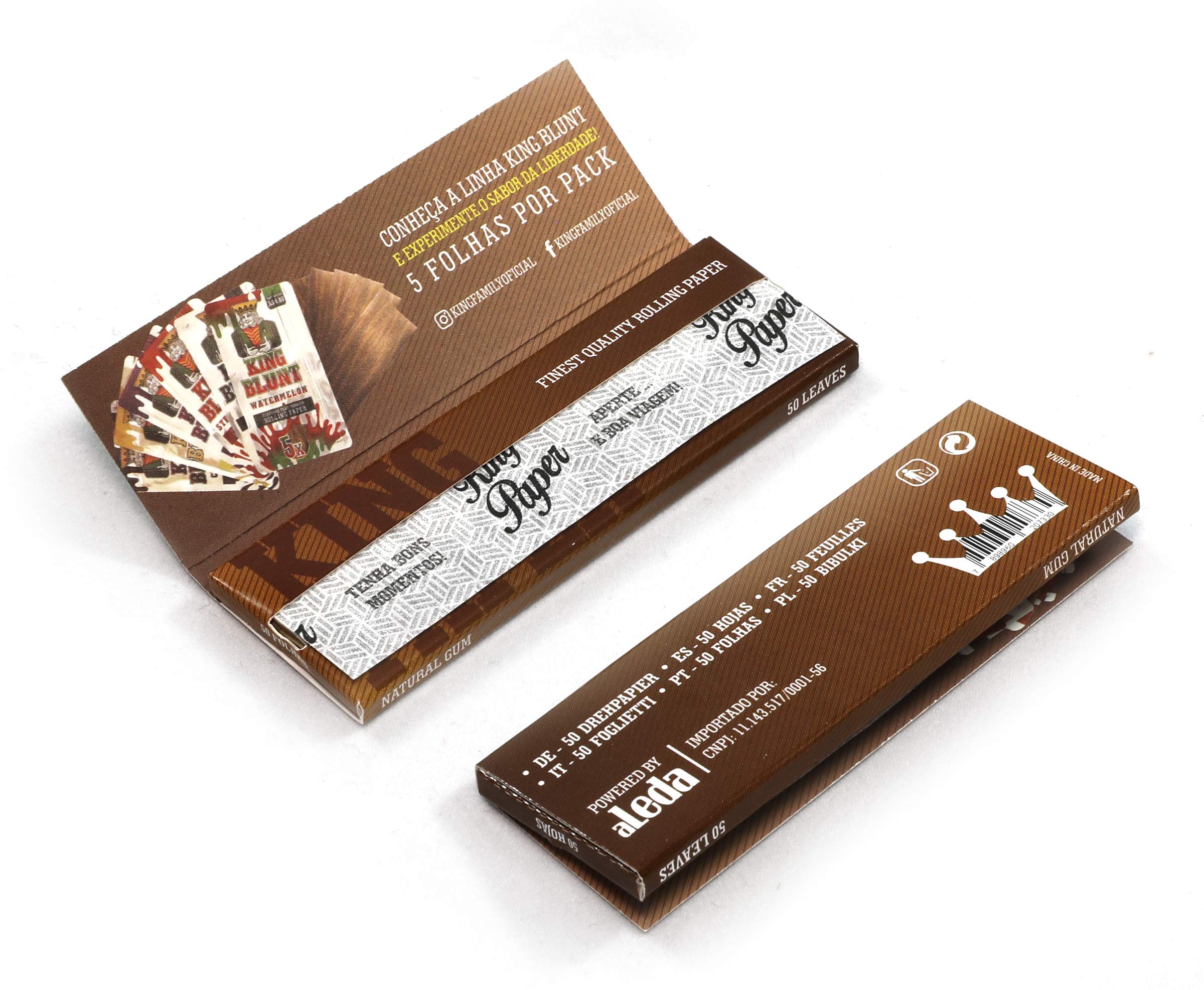 aLeda King Paper Regular Mini 1 1/4 Size 44mm x 20 Booklets - Unbleached Natural Cigarette Rolling Papers (1 Box) - Perfect for Hand Rolling, DIY Smoking & Travel Use