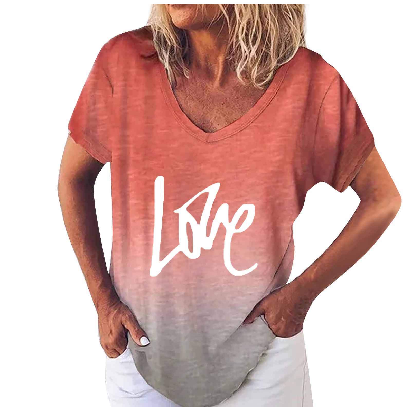 Women's Short Sleeve Work Shirt - Gradient Print Professional T-Shirt Top for Office & Business Casual Wear | Perfect for Work, Meetings & Smart Casual Outfits