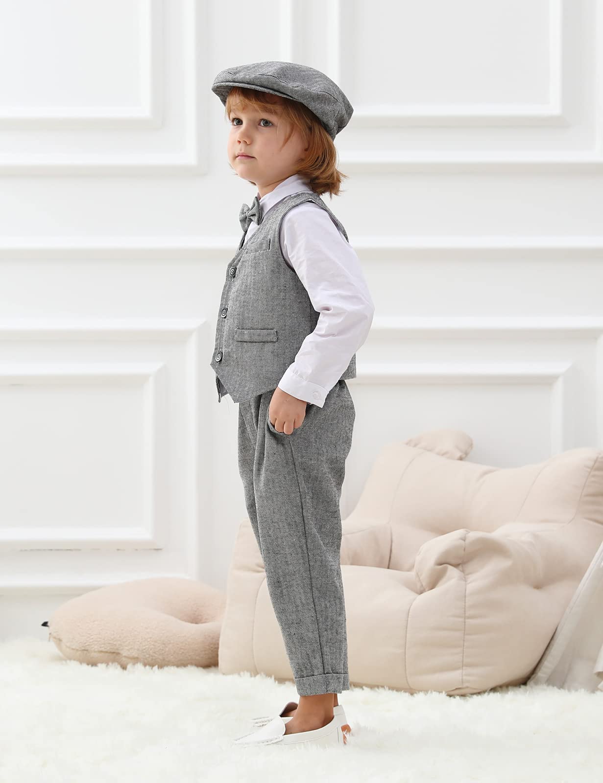 Baby Boys Formal Suit Set - Toddler Wedding Outfit with Suspenders & Pants | Gentleman Dress Clothes for Kids | Perfect for Weddings, Parties & Special Occasions