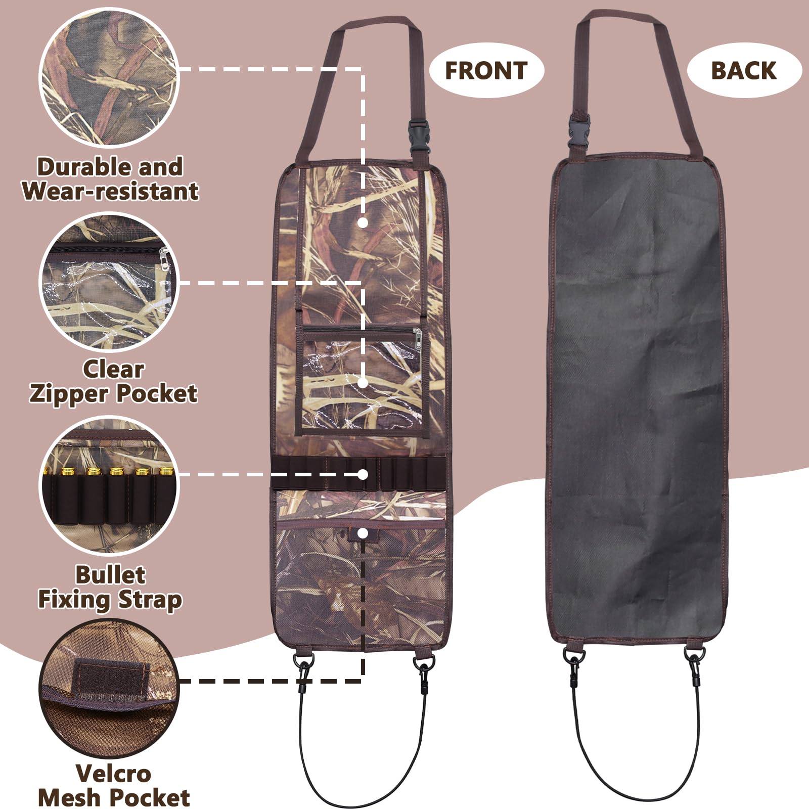 2 Pack Tactical Seat Back Gun Racks for Trucks - Molle Panel Compatible Hunting Rifle & Shotgun Holder - Durable Camo Car Gun Storage - Perfect Hunting Gear Accessory & Gift for Outdoorsmen (Great for Off-Road Adventures & Hunting Trips)