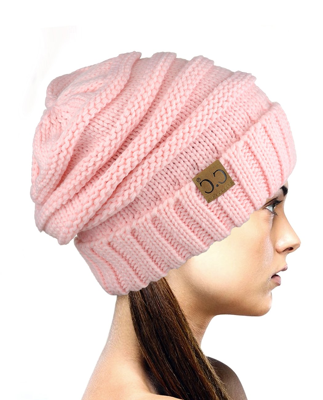 NYFASHION101 Wrinkled Slouch Beanie Cap - Soft Stretchy Skull Hat for Men & Women - Winter Warm Knit Hat for Outdoor Activities, Streetwear Fashion