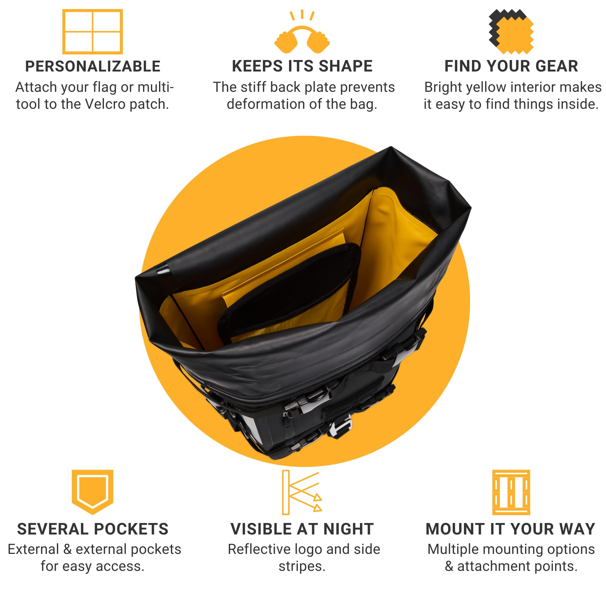 15L Waterproof Motorcycle Tail Bag - Durable Motorcycle Rear Seat Storage Backpack with Sissy Bar Straps | Perfect for Long Rides, Commuting & Adventure Travel Gear