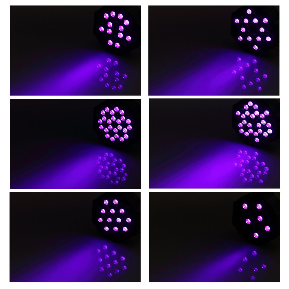 36 LED Black Lights - U'King 72W UV Stage Lighting with DMX & Remote Control - Glow in The Dark Party Supplies for Halloween, Rave, Neon Dance Club & Stage Performances (1 Pack)