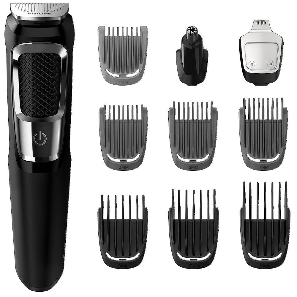 PHILIPS MG3750/10 Multigroom Series 3000 Cordless Trimmer for Men - 13-in-1 Beard, Hair & Body Grooming Kit with 5 Attachments - Perfect for Travel, Home & Gym Use
