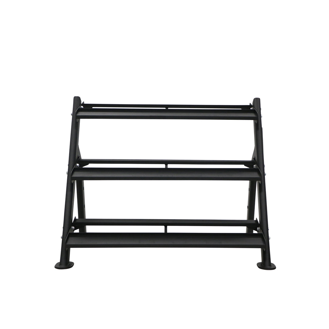 TKO 3-Tier Dumbbell Rack - Heavy Duty Weight Storage Organizer for Home Gym & Fitness Equipment - Perfect for Garage, Basement, or Commercial Gym Use