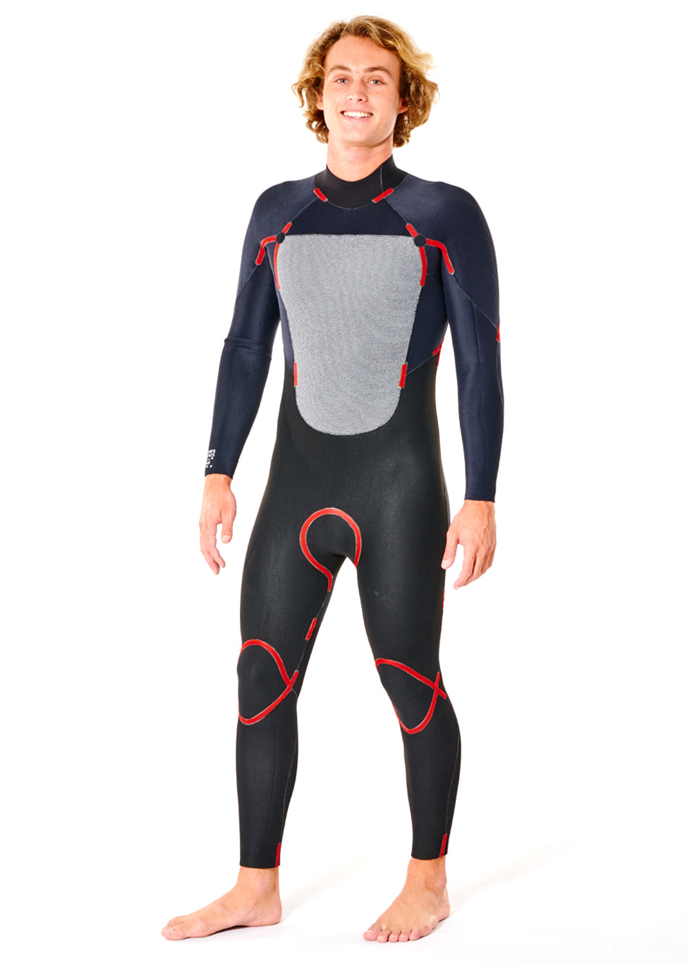 Rip Curl Men's Omega 4/3mm Back Zip GBS Steamer Wetsuit - Warm & Flexible Surfing Suit for Cold Water Surfing, Diving & Water Sports
