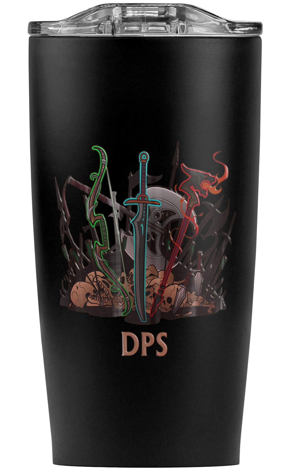Logovision DPS Damage RPG Class Stainless Steel 20oz Vacuum Insulated Tumbler - Double Wall Leakproof Travel Mug for Coffee, Tea & Cold Drinks | Perfect for Gamers, Office & Outdoor Adventures