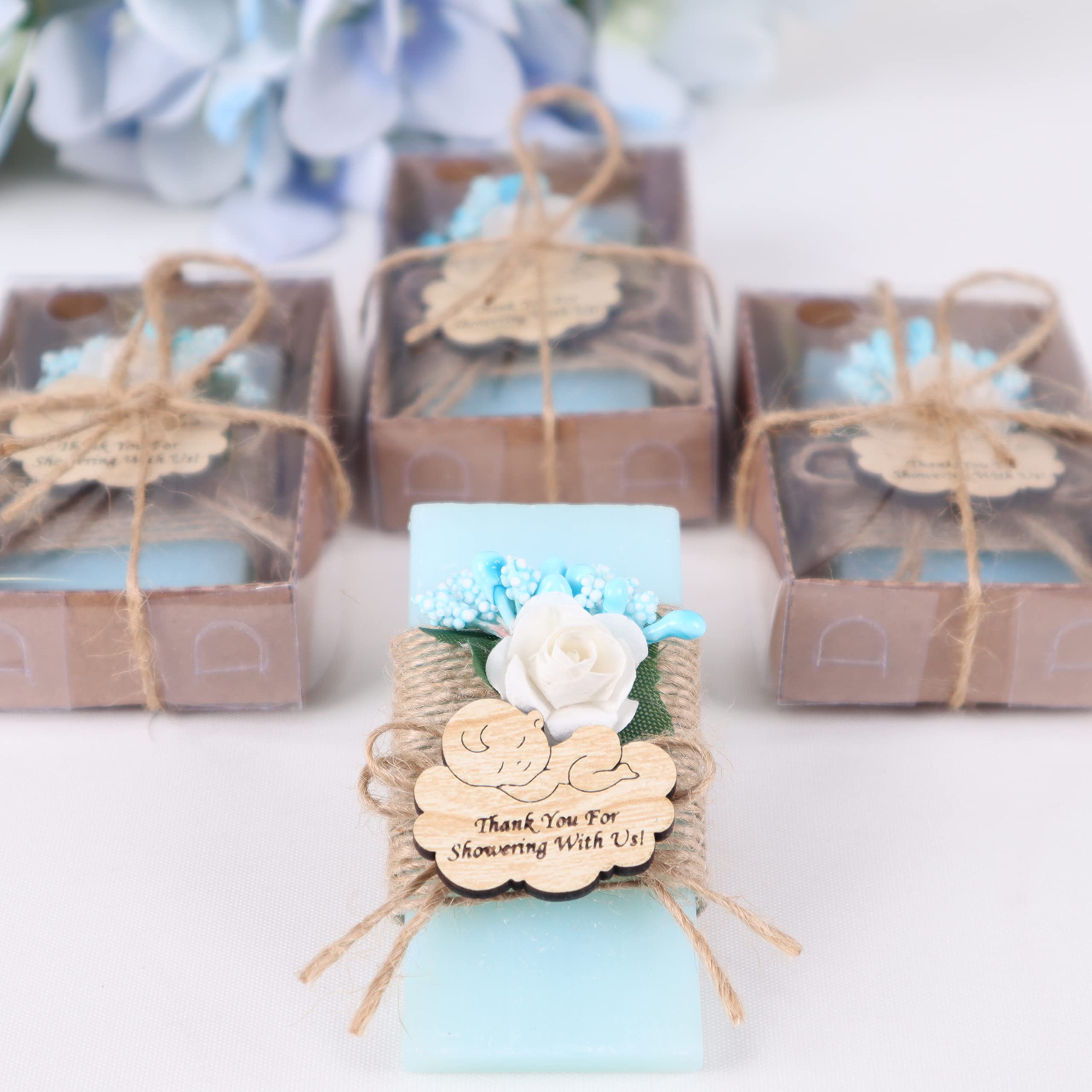 HTF Pack of 10 Handmade Ocean Scented Mini Soap - Baby Shower Decorations & Gifts for Boys (Blue) - Perfect for Baby Showers, Gender Reveals & Nursery Decor