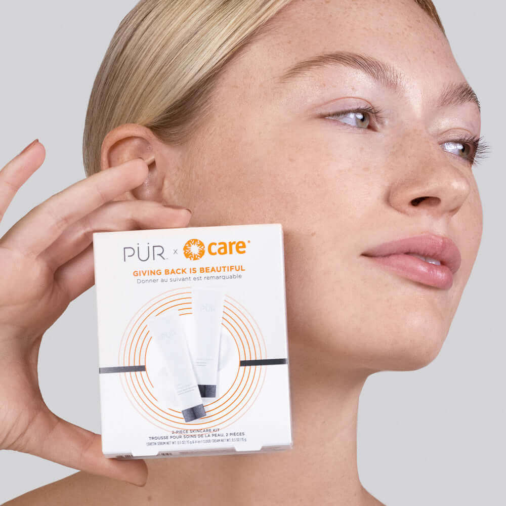 PÜR x CARE 2-Piece Skincare Set with Cleanser & Moisturizer - Hydrating Face Care Routine for Dry & Sensitive Skin | Morning & Night Skincare Regimen