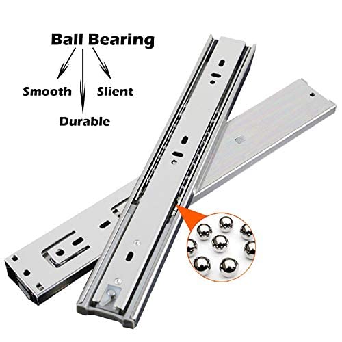Gobrico 16 Inch Soft Close Ball Bearing Full Extension Drawer Slides - Heavy Duty Side Mount Drawer Glides (10 Pairs) - Perfect for Kitchen Cabinets, Office Furniture, and DIY Storage Solutions